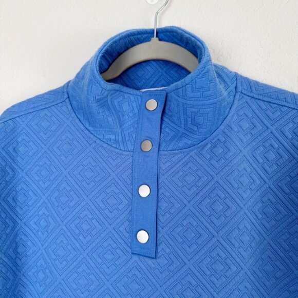 Tommy Bahama everyday active blue quilted mock neck pullover sweatshirt L - Picture 4 of 12